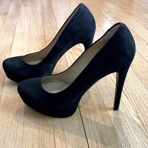 Chinese Laundry black suede stiletto heals. 8.5